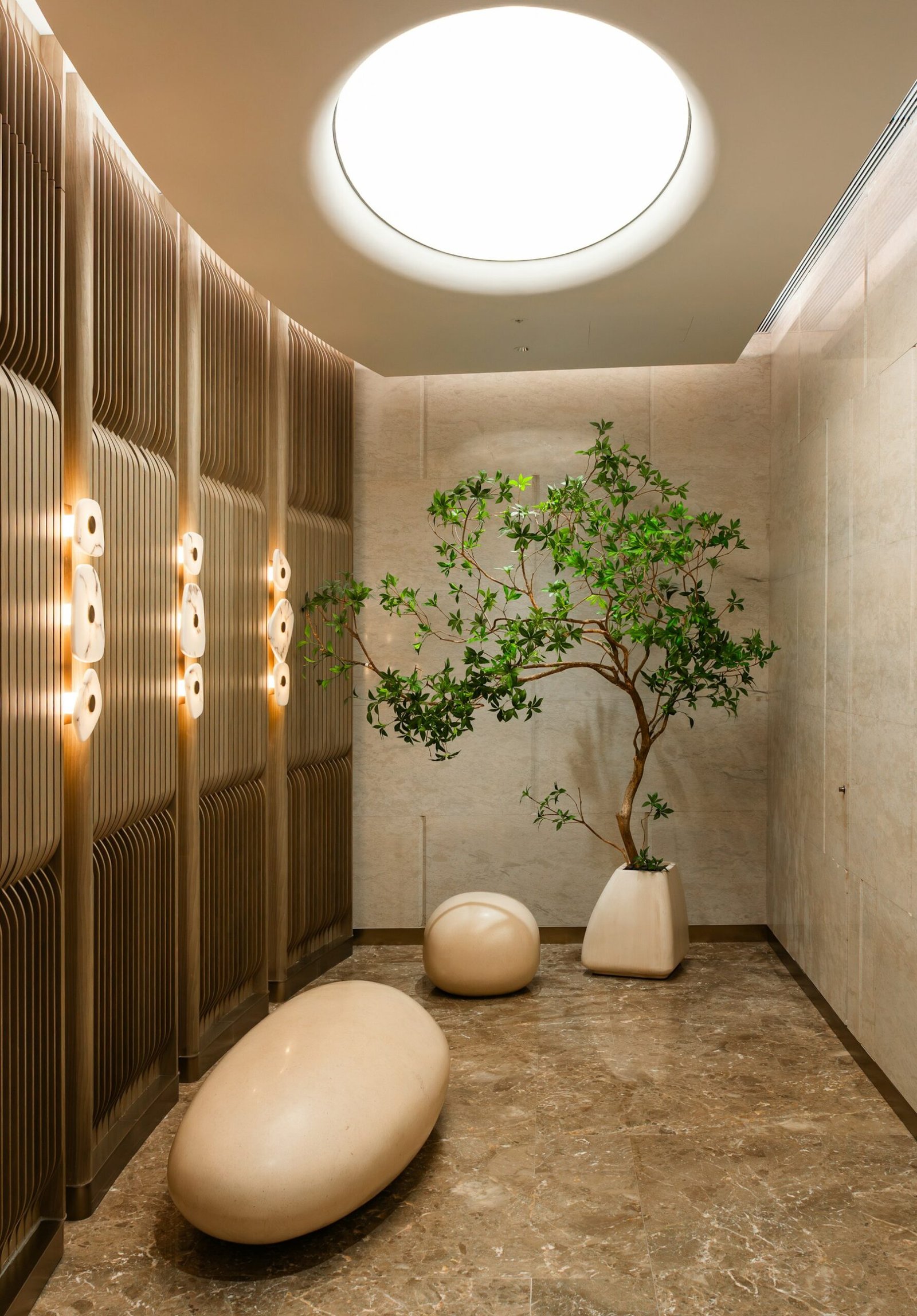Calm treatment room interior